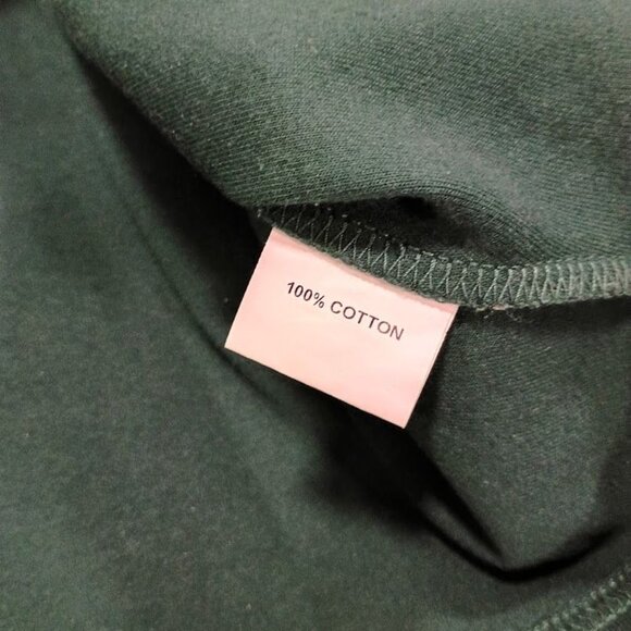 Kin Cropped Green Cotton S Hoodie With Satin-Lined Hood Drawstring - Picture 5 of 11